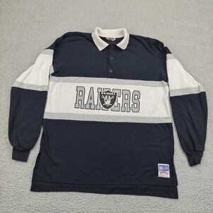 Vintage Oakland Raiders Shirt Mens X-Large Blue NFL Football Long Sleeve 90s